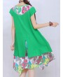 Floral Print Fake Two Piece Short Sleeve V-neck Dress For Women