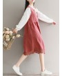 Vintage Lace Patchwork Sleeveless V-neck Women Dresses