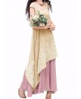 Vintage Floral Embroidered Sleeveless Two Layers Long Maxi Dresses