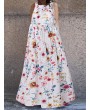 Vintage Sleeveless Floral Overhead Maxi Dress