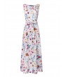 Vintage Sleeveless Floral Overhead Maxi Dress