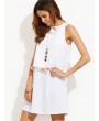 Casual Tassels Decorate Loose Sleeveless O-neck Mini Dress For Women