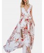 Floral Print Cross Wrap Sleeveless Maxi Dress For Women