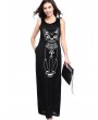 Casual Cat Print Sleeveless O-neck Women Maxi Dress