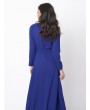 Women Elegant Bandage Stand Collar Long Sleeve Maxi Dress