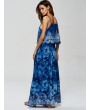 Bohemian Print Spaghetti Strap V-neck Maxi Dress For Women