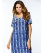 Casual Print O-neck Loose Short Sleeve Maxi Dresses For Women