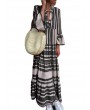 Bohemian Stripe Patchwork Maxi Dress For Women