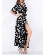 Bohemian Half Sleeve Side Split V-neck Maxi Dresses