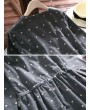 Polka Dot Print Drawstring Waist Long Sleeve Vintage Dresses