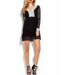 Sexy Lace See-through V-neck Long Sleeve Mini Dress For Women